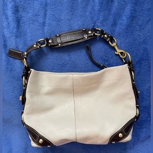 Coach white/brown Carly bag